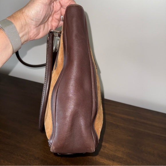 Coach Vintage Leather and Suede Tote Shoulder Bag Brown No L OP-9424 - Picture 10 of 14